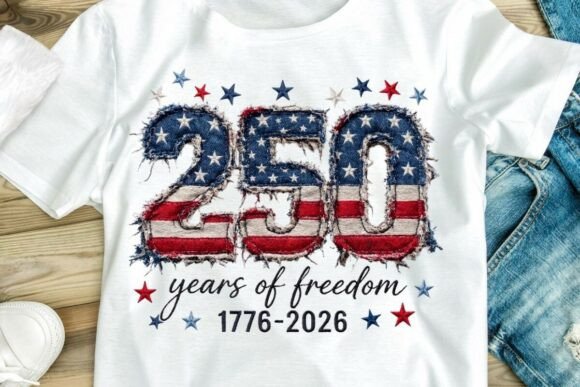250 Years Freedom Embroidery Patch PNG Review