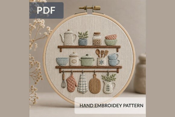 Cozy Kitchen Shelf Hand Embroidery Pattern Review