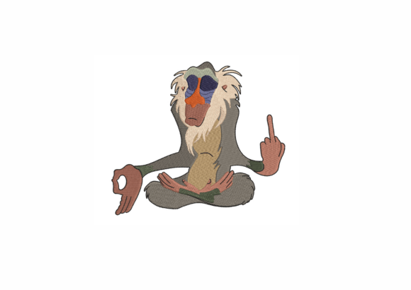 Funny Rafiki Embroidery Design 5 Sizes Review