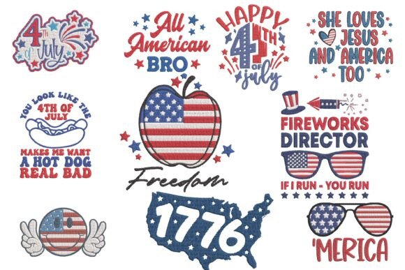 Patriotic 4th July Embroidery Bundle Set Review